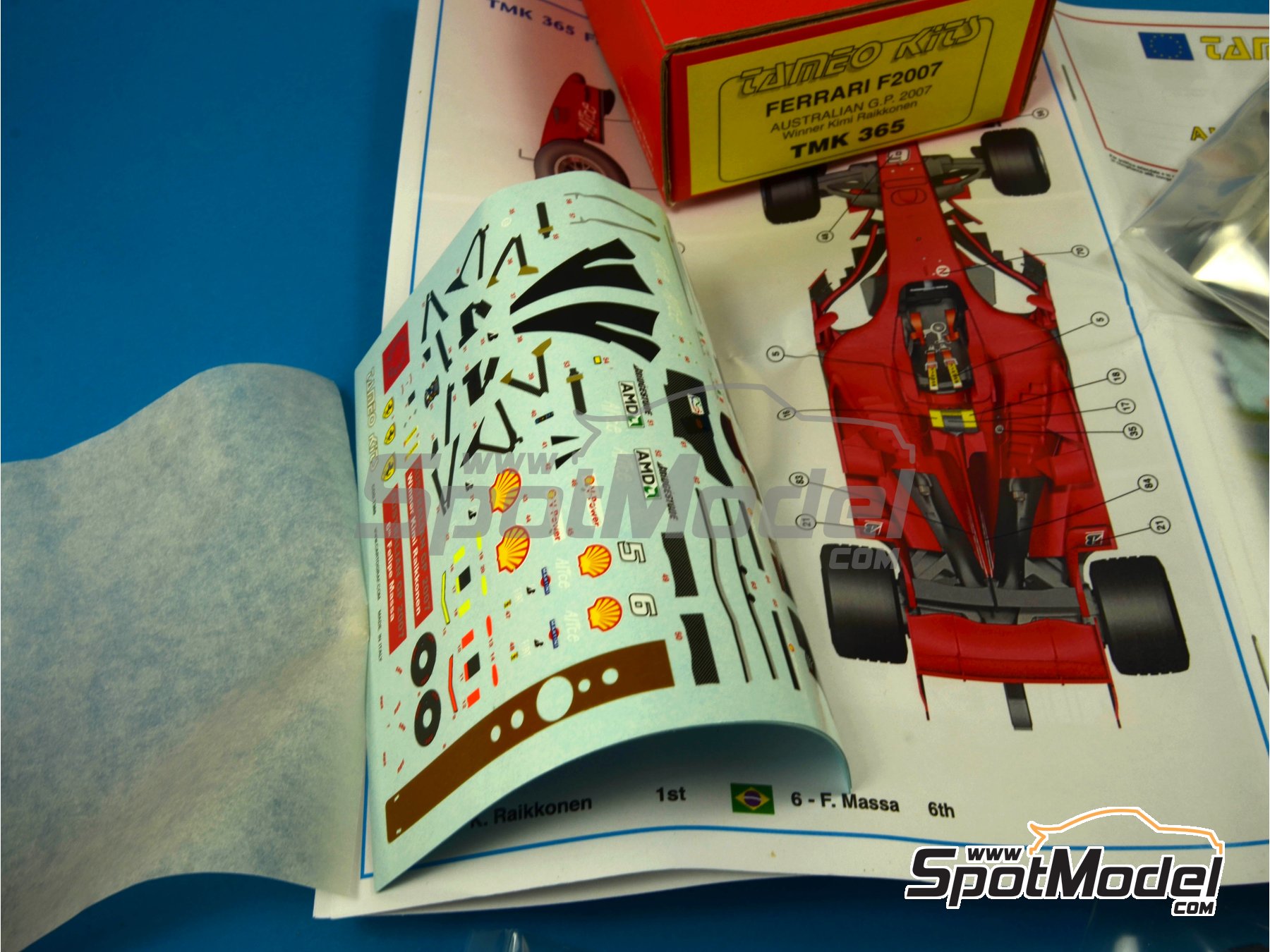 Tameo Kits TMK365: Car scale model kit 1/43 scale - Ferrari F2007